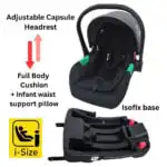 Preorder - Gold Series 3-in-1 Travel System - Bassinet + Stroller + Capsule with Food Tray - Grey/Black - Image 6