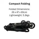 Roam Compact Travel-Friendly Stroller with Extended Canopy - SAND - Image 6