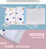 Co-sleeper Wooden Baby Crib Bed + Mattress + Fold out Changing Table + 5-piece bedding - Image 12