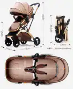 Gold Series Red 3-in-1 Stroller, Bassinet, and Capsule Combo with Food Tray - Image 10