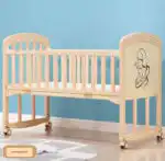 Co-sleeper Baby Bed + Mattress and 5-piece teddy design bedding - Image 7