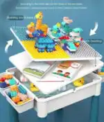 Versatile Children’s Play Activity Table with Chair and Building Blocks - Image 4