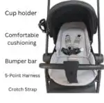 Crown Y – Luxury Reversible Open Bassinet Stroller with Sunshade and Extended Canopy - Image 6