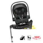 Crown i-Size Reclining Capsule Car Seat and ISOFIX 360 Rotating Capsule Base - OLIVE