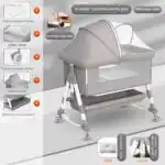 Baby Multifunctional Co-Sleeper Bed and Changing Table - GREY - Image 20