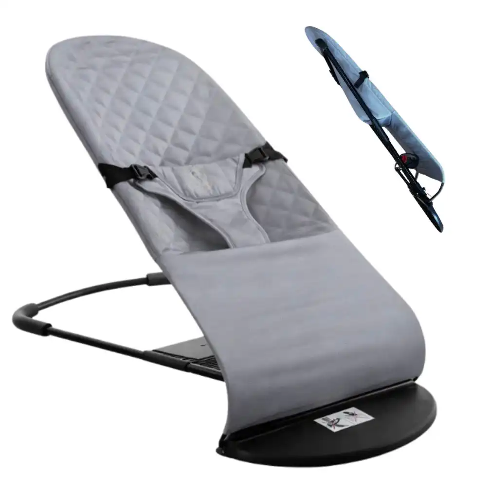 B308484C-85A8-4502-8D61-7AAFC390908F Portable Soothing Bouncer Baby Rocker Chair - GREY - Image 1