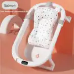 Modern Space-Saving Baby Bathtub with Supportive Pillow and Temperature Reader - Image 2