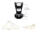 Ergonomic Multi-Function Baby Carrier with Hip Seat | 0-36 Months - BLACK - Image 7