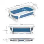 Modern Space-Saving Baby Bathtub with Supportive Pillow and Temperature Reader - Image 7