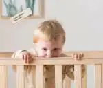 Co-sleeper Wooden Baby Crib Bed + Mattress + Fold out Changing Table + 5-piece bedding - Image 13