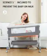 Baby Multifunctional Co-Sleeper Bed and Changing Table - GREY - Image 8