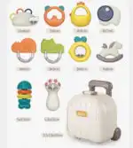 Newborn Baby 10 Piece Rattle and Teether with Case - Image 7