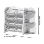 Treehouse Toy & Book Storage Shelf with 8 Bins – White & Grey - Image 7