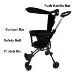 Toddler Compact Ride-On Push Cart with Sunshade - Image 2