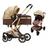 The Mint - 2 in 1 High View Reversible bassinet Stroller for 0-3 years KHAKI - Image 13