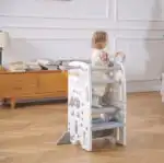 Deluxe Multi-Function Toddler Learning Tower Step Stool with Activity Centre - Image 7