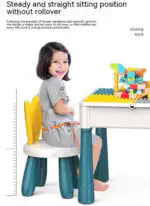 Versatile Children’s Play Activity Table with Chair and Building Blocks - Image 8