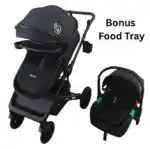 Evolve - 3 in 1 Stroller + Bassinet + i-Size Capsule Car Seat Travel System with Mattress, Food Tray + GREY SKIN - Image 10