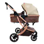 The Mint - 2 in 1 High View Reversible bassinet Stroller for 0-3 years KHAKI - Image 9