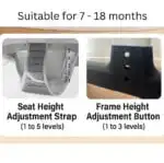 Roadster 3 in 1 Baby Walker with Activity Toy Bar and Parent Push Handle - BLACK - Image 9