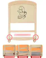 Multifunctional Wooden Co-Sleeper Bassinet Bed + Mattress + 5-piece Bedding + Fold-Out Changing Table - PINK - Image 13