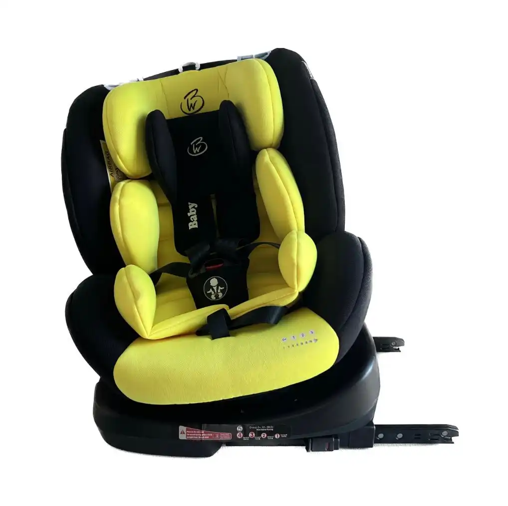 D880F2D3-ECCB-4791-BA9C-0AF6F9C5A80F SALE! Car Seat YELLOW - 360 Rotation and Convertible with ISOFIX and Top Tether - Image 1
