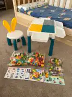 Versatile Children’s Play Activity Table with Chair and Building Blocks - Image 17
