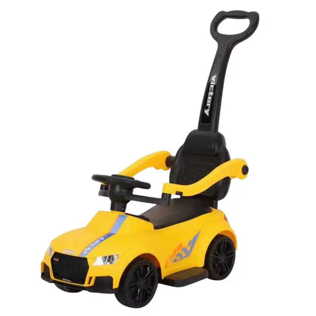 E3A69C5E-8852-4049-9F36-54EA72BC0FE4 Kids Ride-On Push Race Car with Lights and Music – YELLOW - Image 1