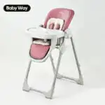 Adjustable and Folding Feeding High Chair with Plush Cushion and Storage Basket - Image 6