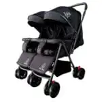 Black 2-Way Folding Compact Double / Twin Stroller + Rain Cover - Image 17