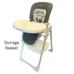 Adjustable and Folding Feeding High Chair with Plush Cushion and Storage Basket - Image 15