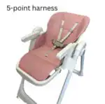 Elevate Adjustable and Folding High Chair with Locking Wheels & Storage Basket - PINK - Image 8