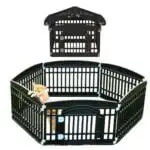 2 in 1 Pet House and Adjustable Play Pen – 6 Panels with Lockable Door & Roof