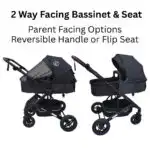 Evolve 3 in 1 Stroller + Bassinet + i-Size Capsule Travel System with Sunshade Sets and Mattress + Food Tray - Image 9