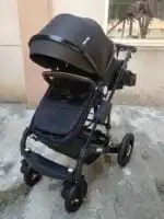 SALE! Multifunctional 3 in 1 Stroller + Bassinet + Capsule and Base - BLACK - Image 7