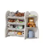 Treehouse Toy & Book Storage Shelf with 8 Bins – White & Grey - Image 8