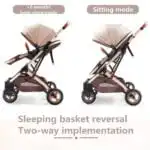 Compact Travel 2-way Multifunctional Bassinet Stroller - Image 6