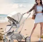 The Flex Beige: 3 in 1 Stroller, Open Bassinet, and Capsule Car Seat Combo with Sunshade Cover Sets - Image 38