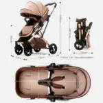 Compact Travel 2-way Multifunctional Bassinet Stroller - Image 9