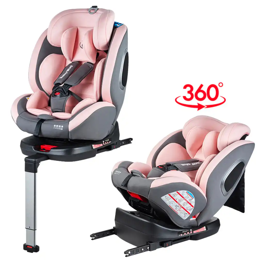 FCB69501-BB33-43F3-8F11-846034EBD547 SafeHalo 360 Rotating and Convertible Car Seat with ISOFIX for All Ages - PINK - Image 1