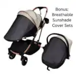 The Flex Beige: 3 in 1 Stroller, Open Bassinet, and Capsule Car Seat Combo with Sunshade Cover Sets - Image 14
