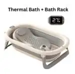 Preorder - Foldable Baby Bath with Digital Thermometer & Newborn Support Rack - GREY - Image 11