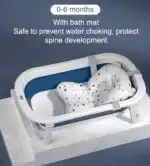 Modern Space-Saving Baby Bathtub with Supportive Pillow and Temperature Reader - Image 4