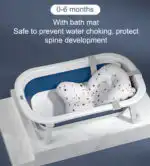 Modern Space-Saving Baby Bathtub with Supportive Pillow - Image 4