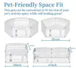 2 in 1 Pet House and Adjustable Play Pen – 6 Panels with Lockable Door & Roof - Image 10