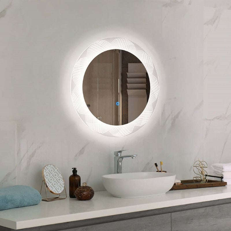 Bathroom LED Mirror Round Frameless 70CM