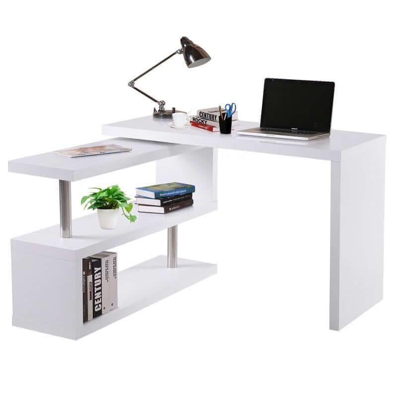 Corner Desk with Shelves For Home Office