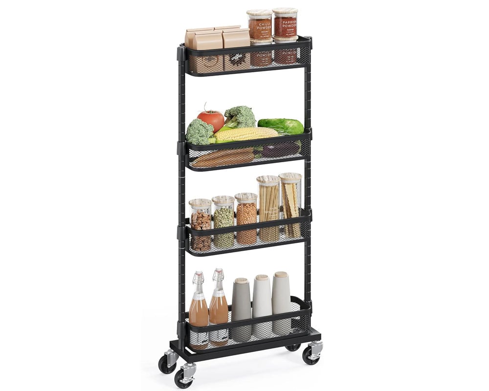 4 Tier Trolley Basket Kitchen Trolley