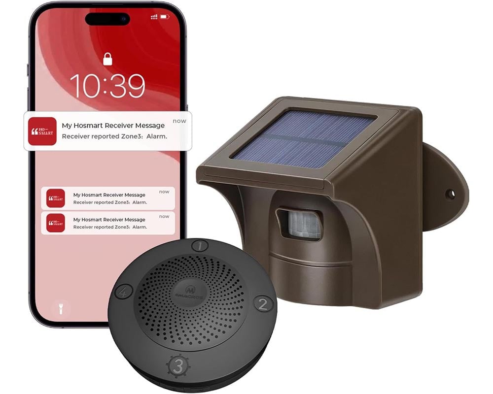 Driveway Alarm with Phone App Long Range Solar Wireless Driveway Alarm