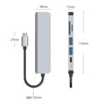 AD033 6-in-1 USB Type-C Hub Dock, USB3.0, Type-C Charge, HDMI, Card Reader - Image 2